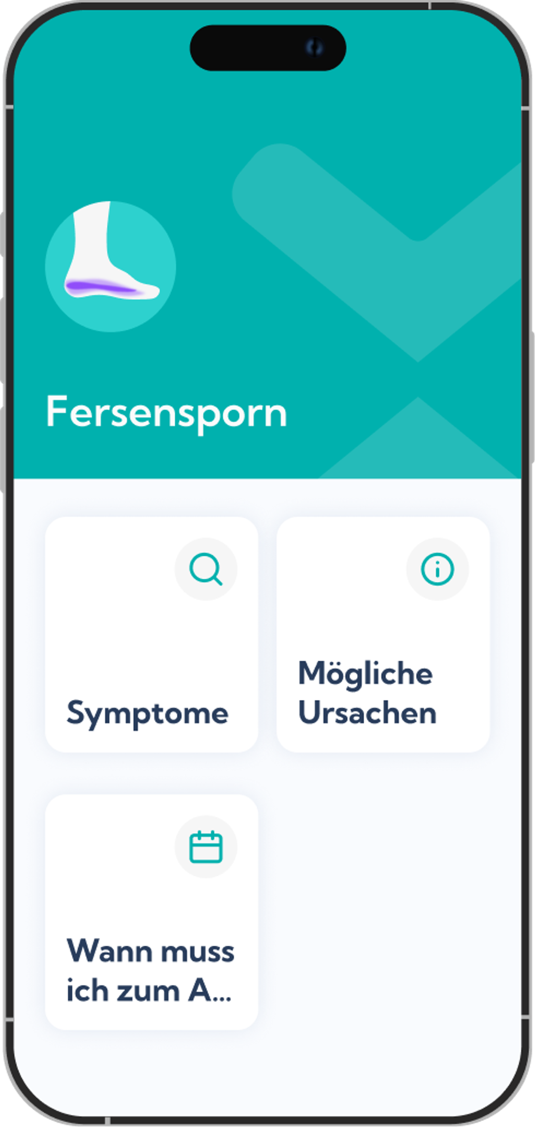 Exakt App Fersensporn Planübersicht