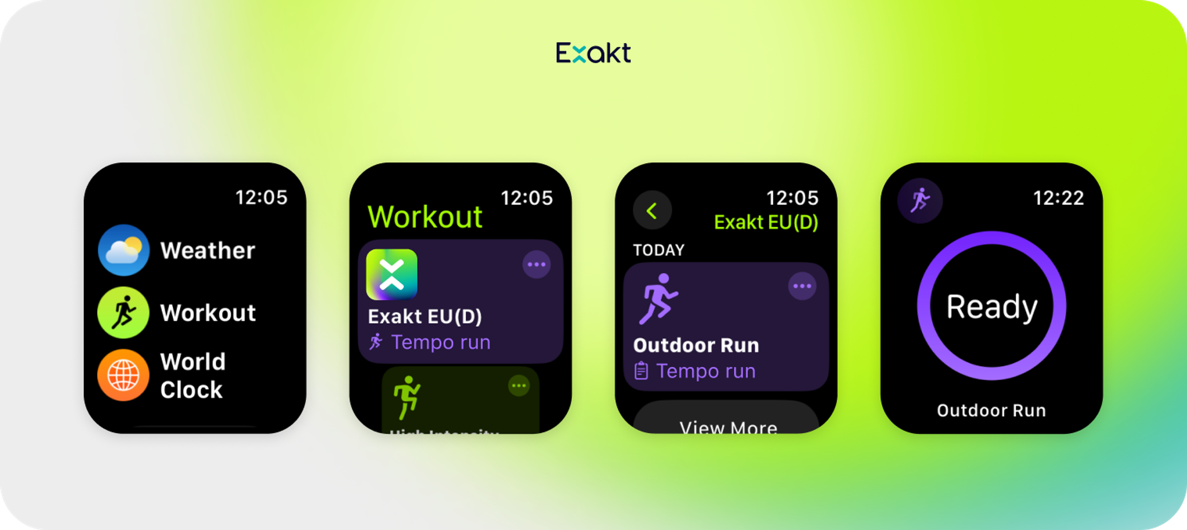 Exakt running workout on your Apple Watch