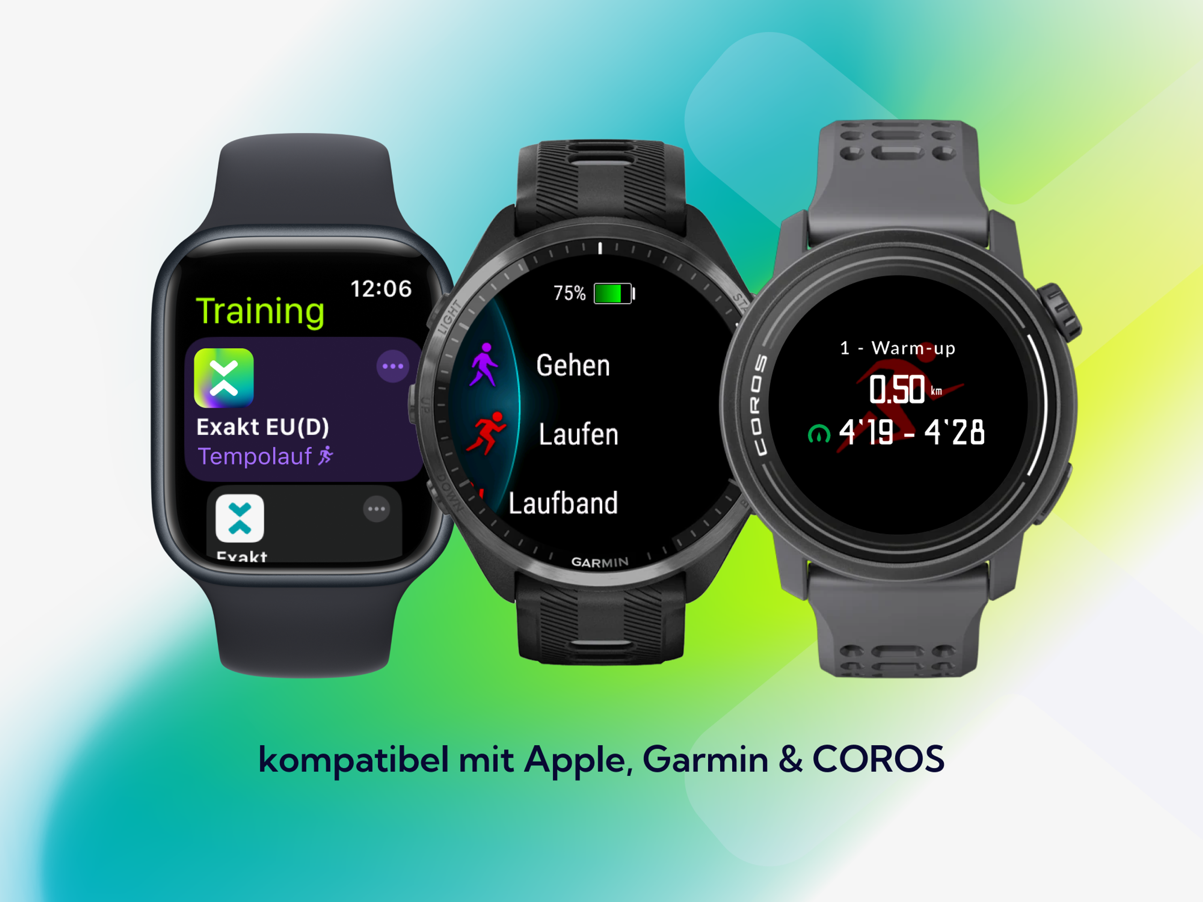 Apple watch, COROS, Garmin watch