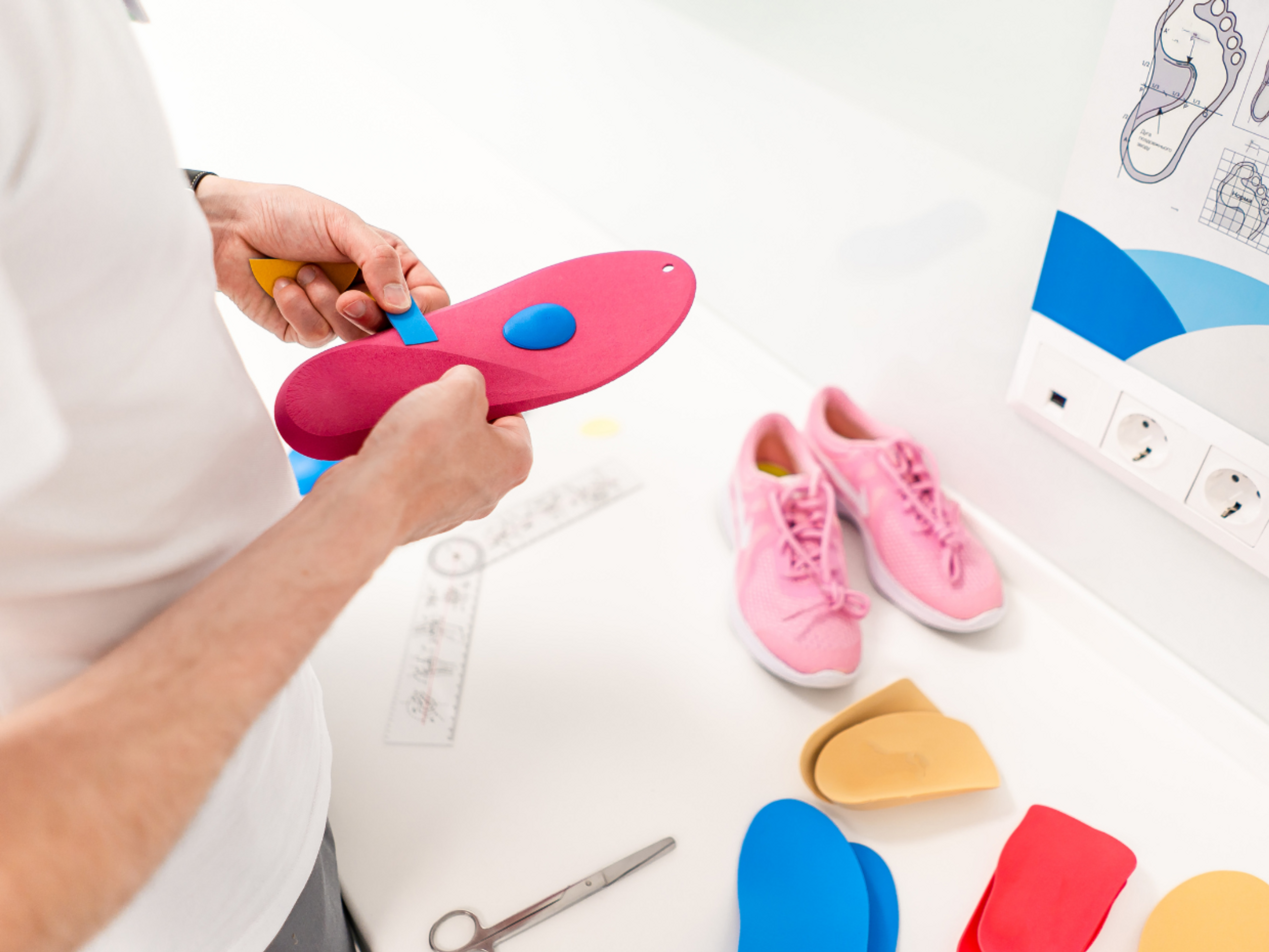 Custom orthotic insoles are made to fit the exact features of your feet and may be useful for treating plantar fasciitis.