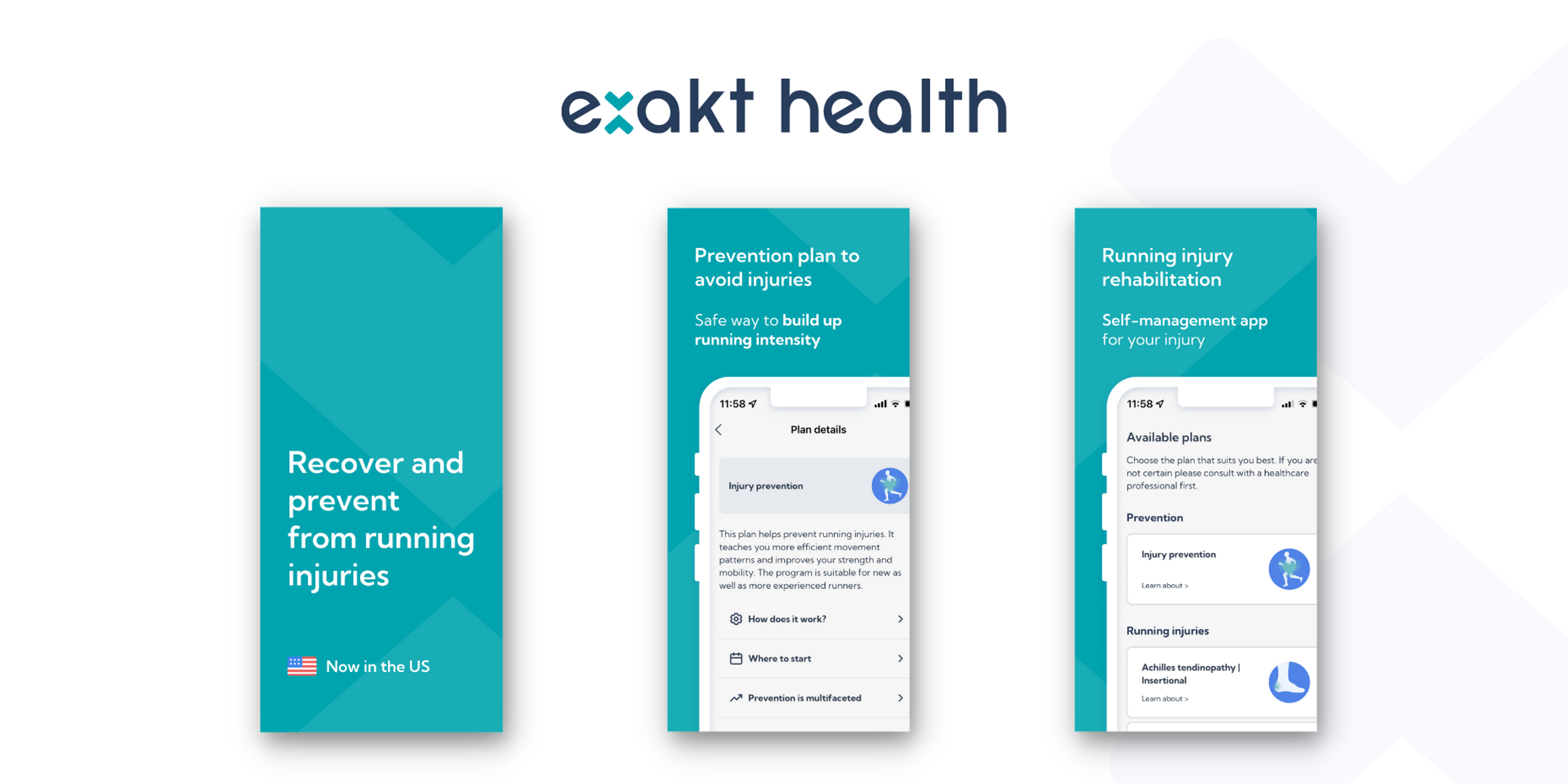 US App Screens of Exakt Health app