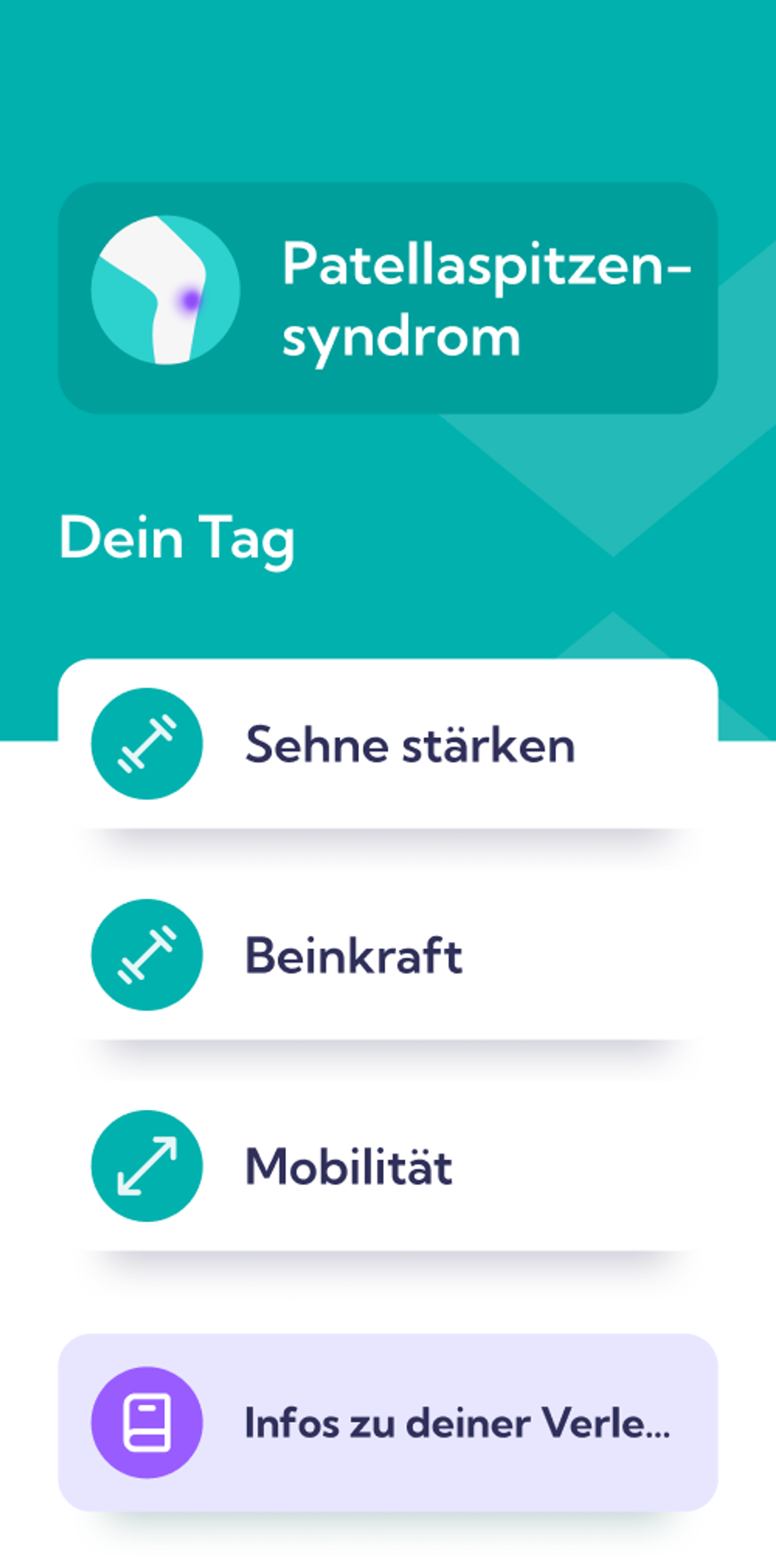 Patellaspitzensyndrom – Dashboard overview