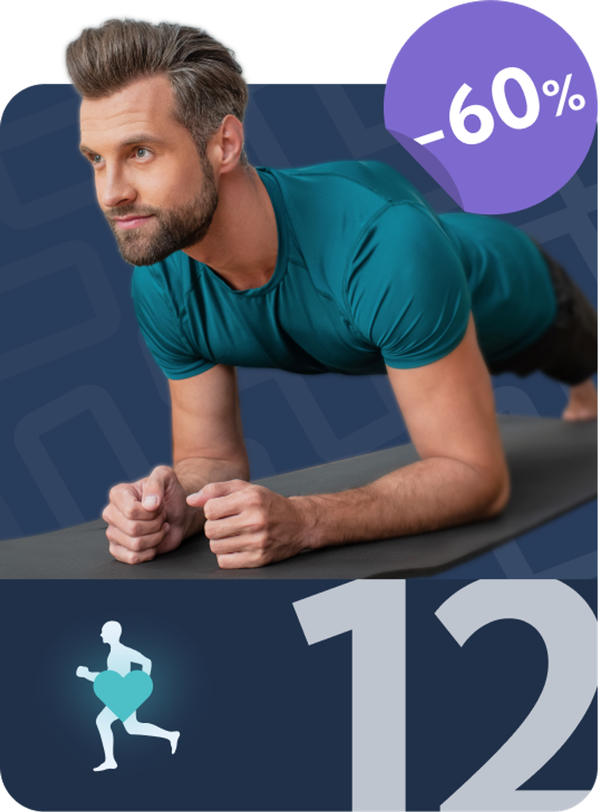 A runner doing the strength workouts in the Exakt Health app.