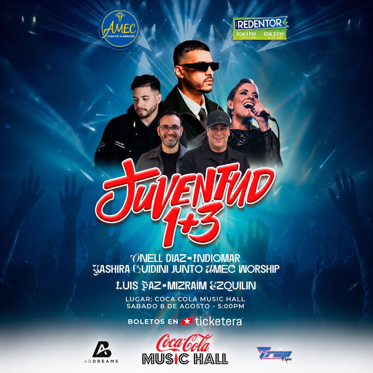 Juventud 1+3 llega al Coca-Cola Music Hall el 8 de agosto con Onell Díaz, Indiomar y más
