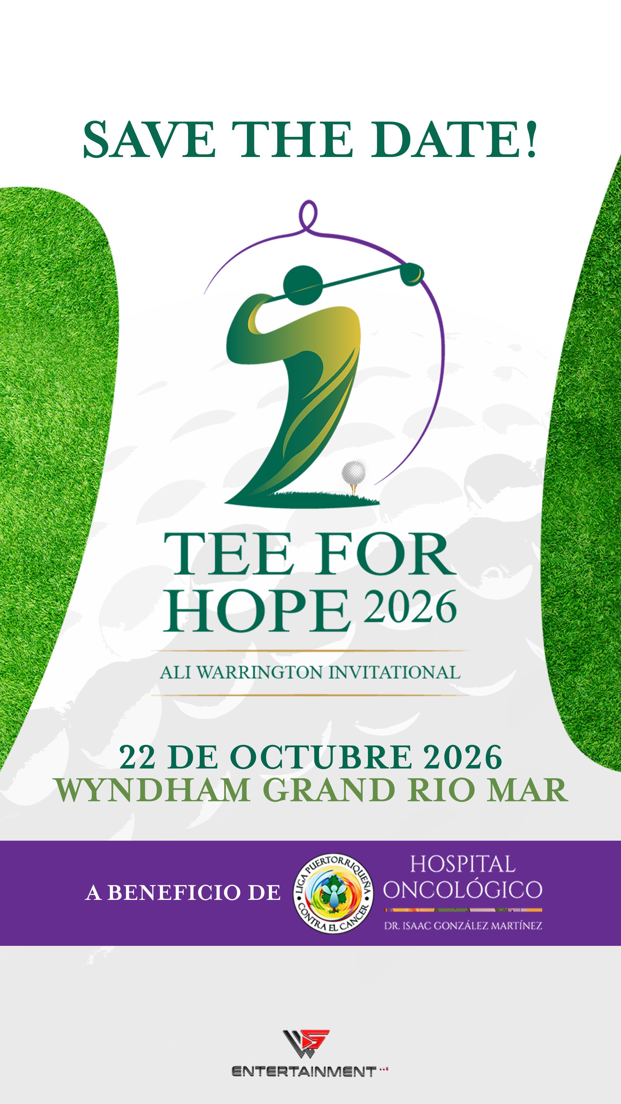 Alí Warrington y el Hospital Oncológico anuncian torneo de golf benéfico "Tee for the Hope"