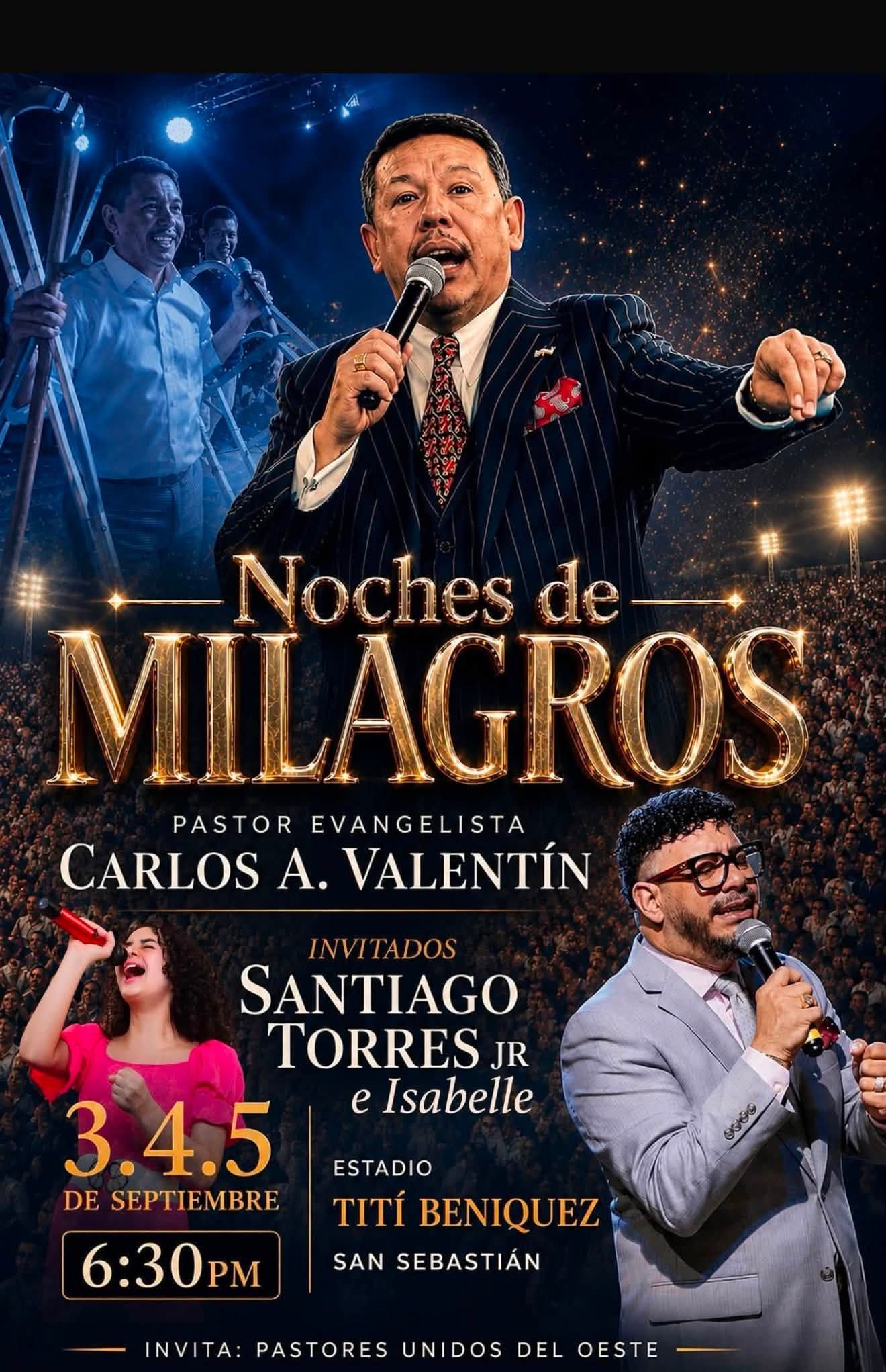 "Noches de Milagros" reunirá tres noches de fe y adoración en San Sebastián