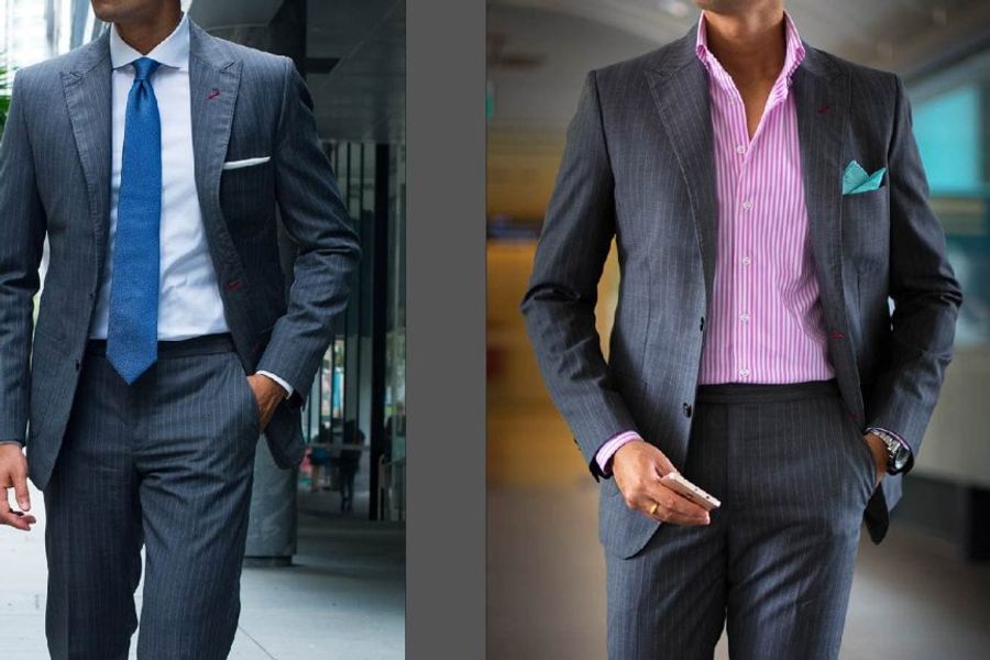 Designing a Grey Striped Suit