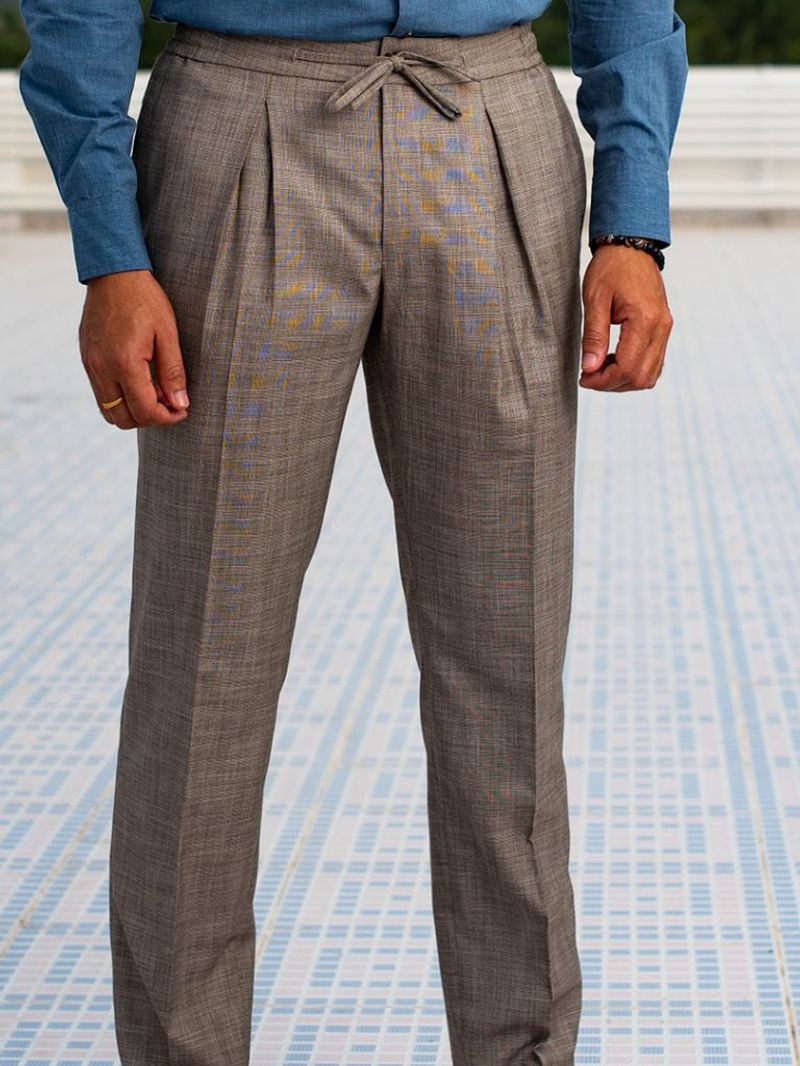 Brown Checks Drawstring Trouser Tailor Made