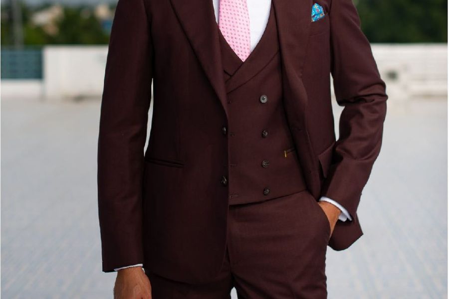 Three Piece Brown Wedding Suit – Design Details