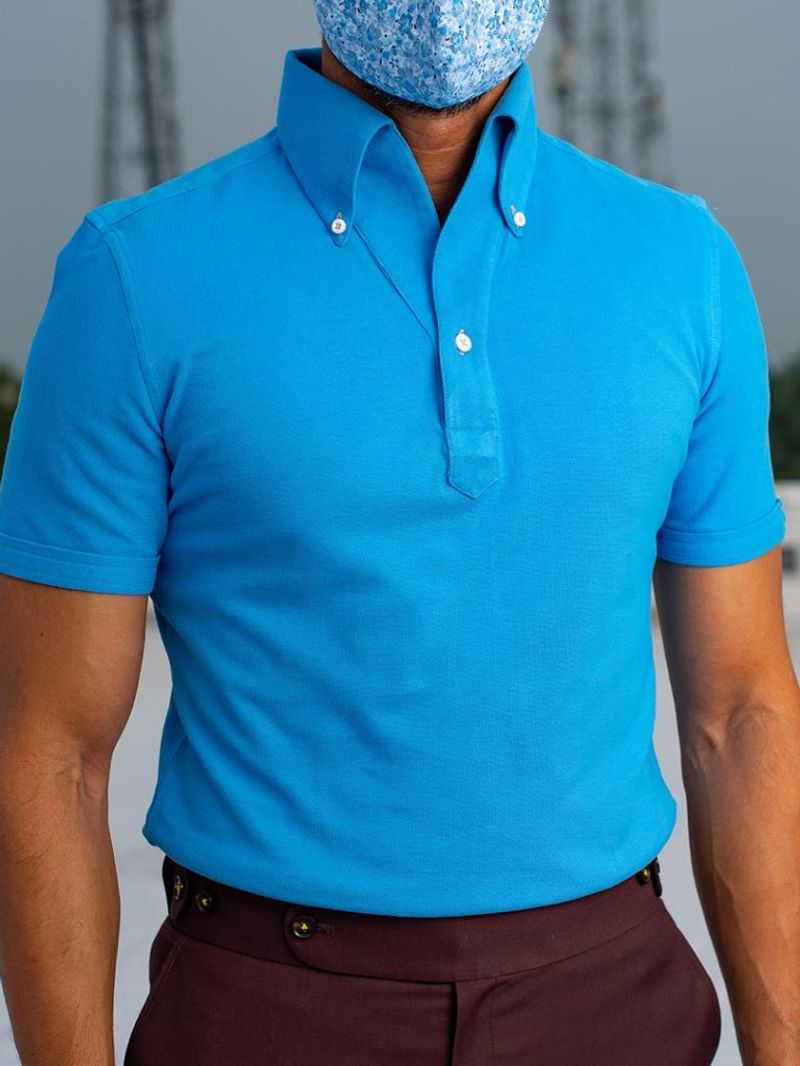 Blue Knit Tailor Made polo Shirt