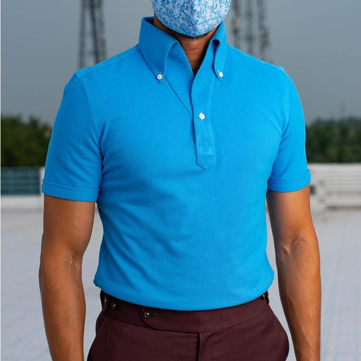 Blue Knit Tailor Made polo Shirt