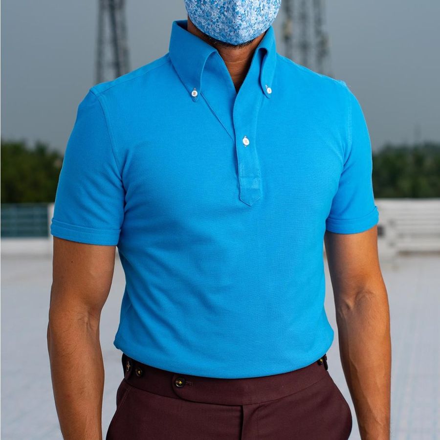Blue Knit Tailor Made polo Shirt