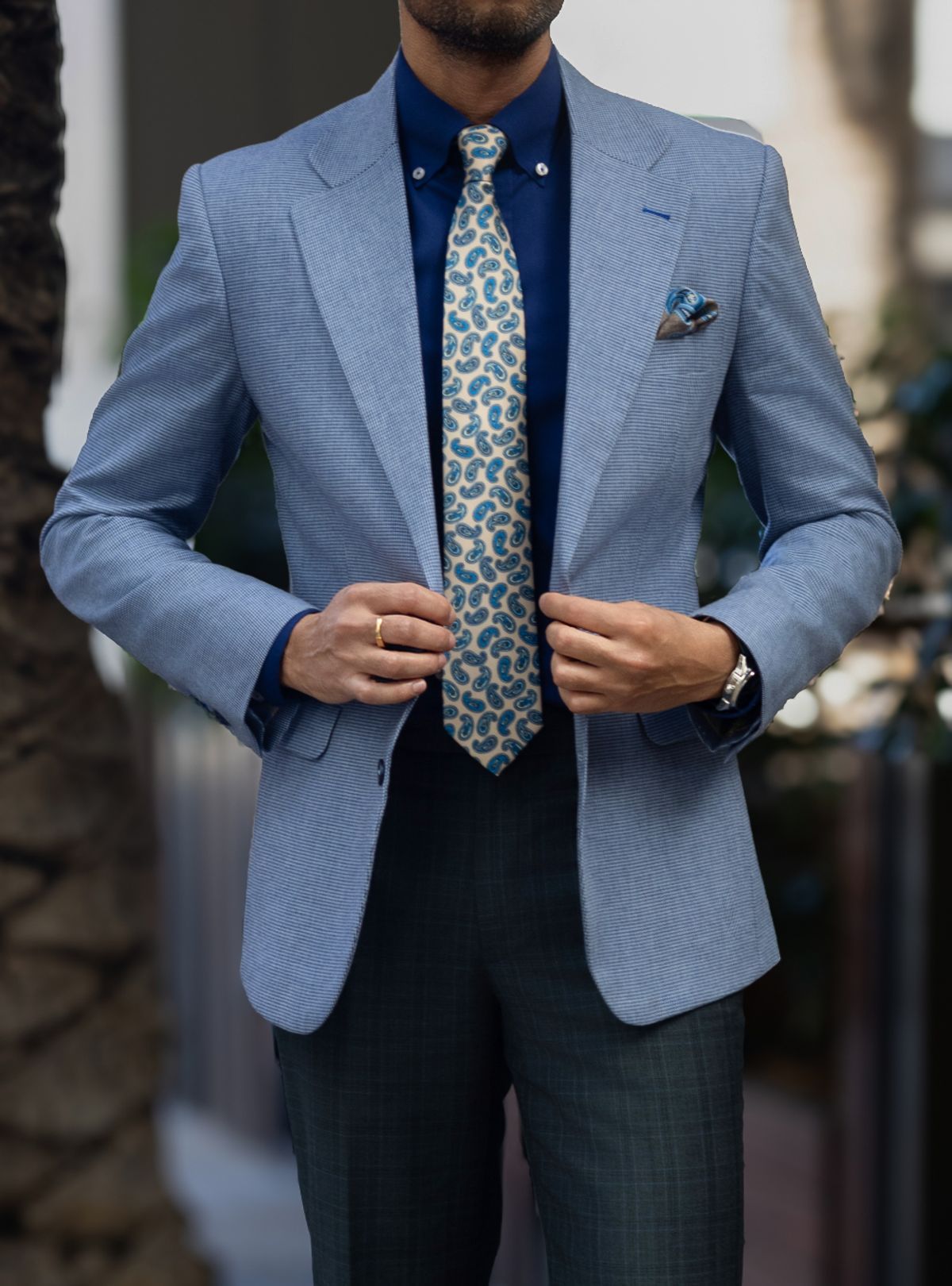 Blue Houndstooth Sport Coat