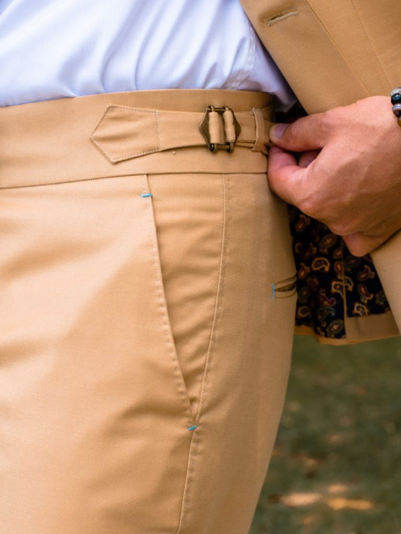Beige Cotton Chino Trouser Tailor Made