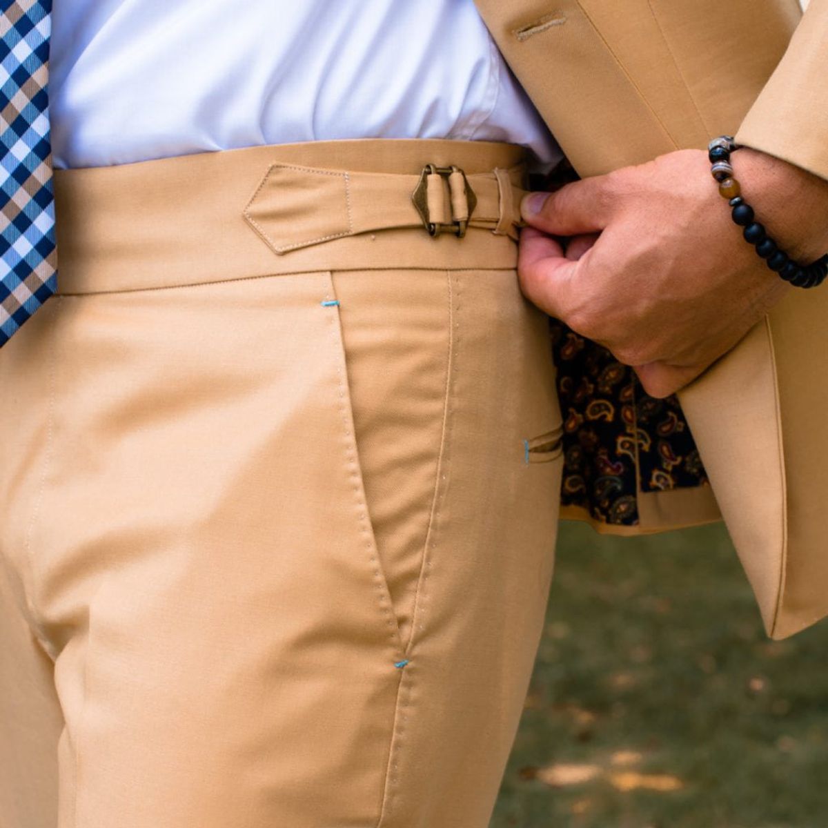 Beige Cotton Chino Trouser Tailor Made