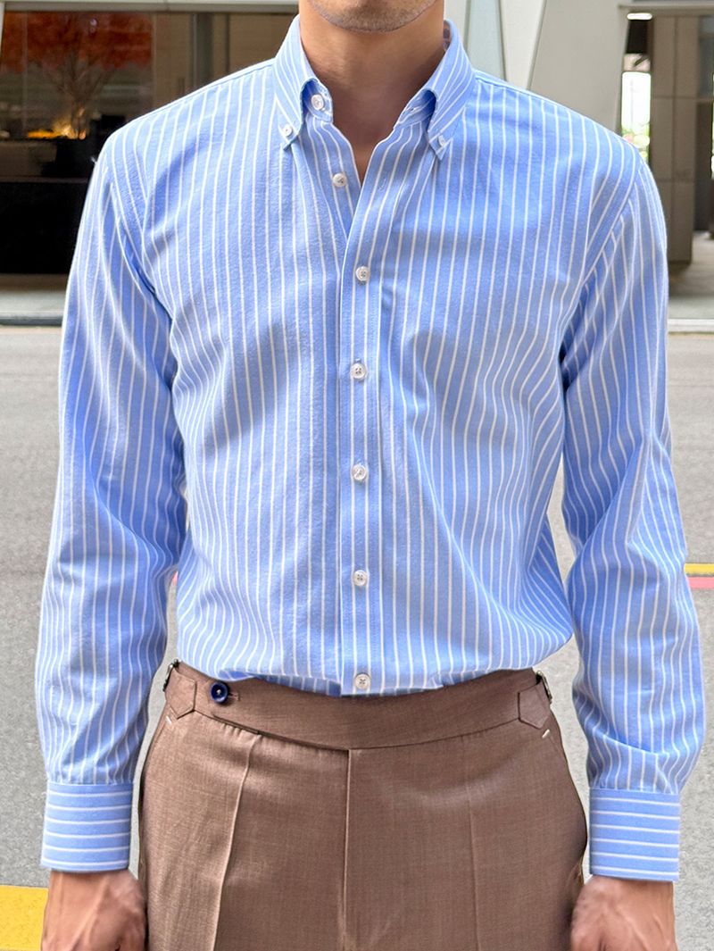 Light Blue Oxford Stripes Shirt