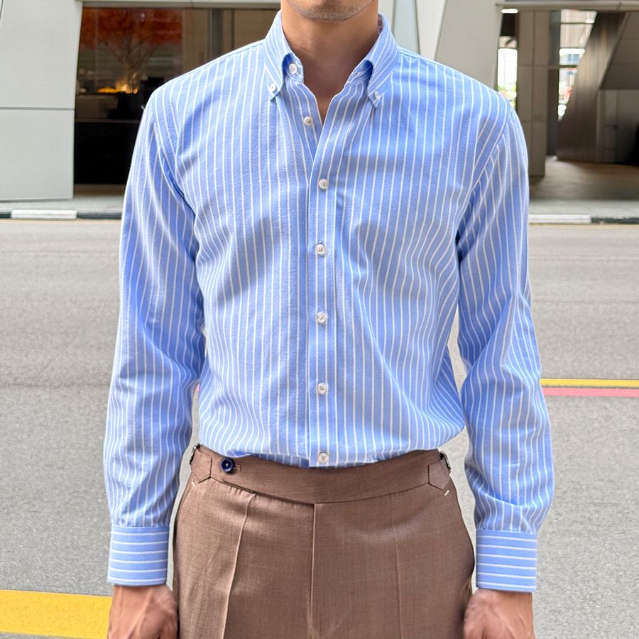 Light Blue Oxford Stripes Shirt