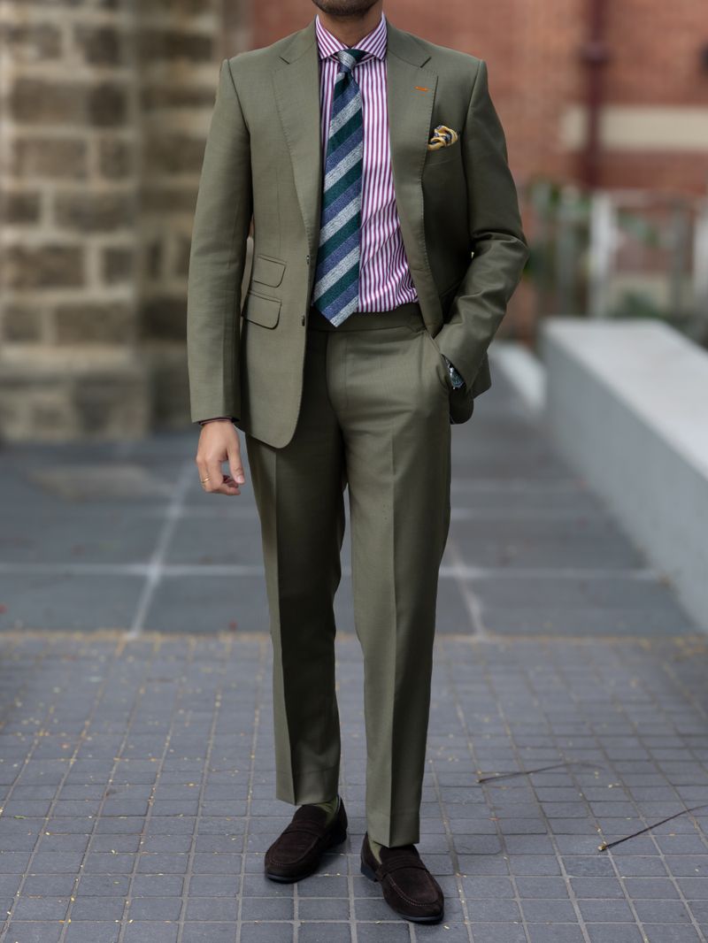 Olive Two Piece Suit