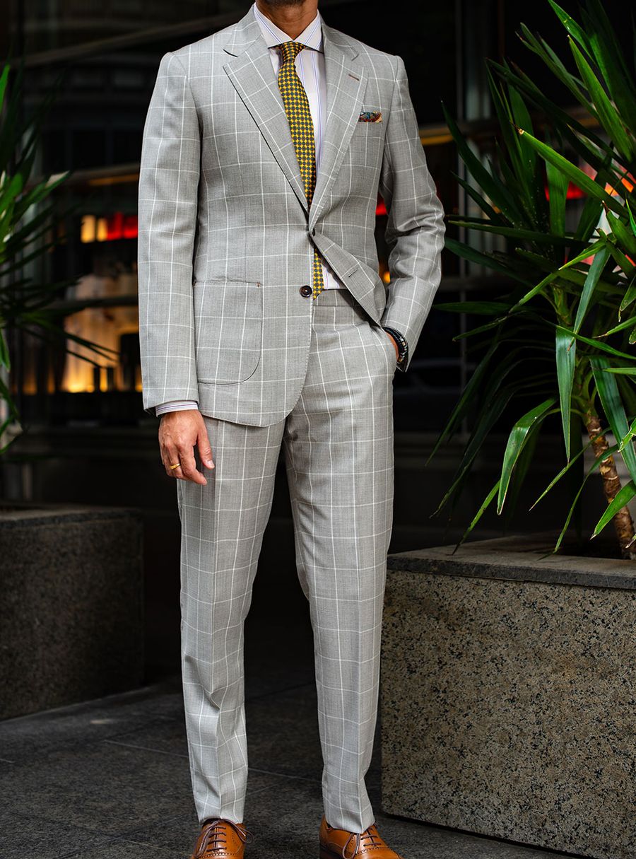 Light Grey Checks Two Piece Suit