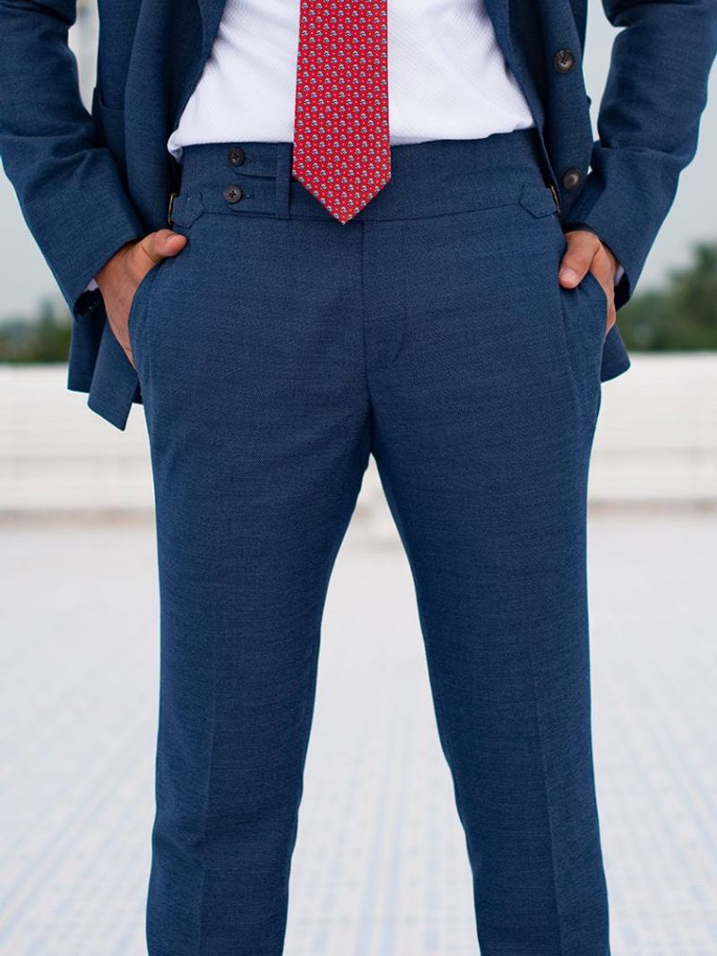 Blue Birdseye Trousers Tailor Made