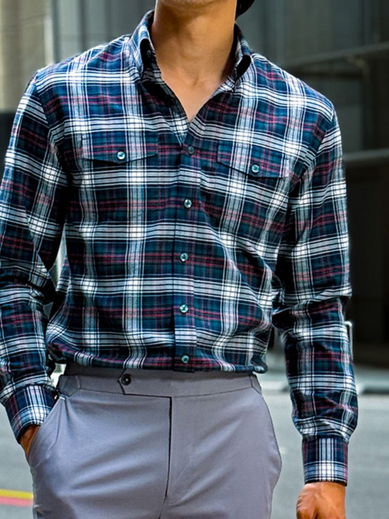 Green & Burgundy Tartan Shirt