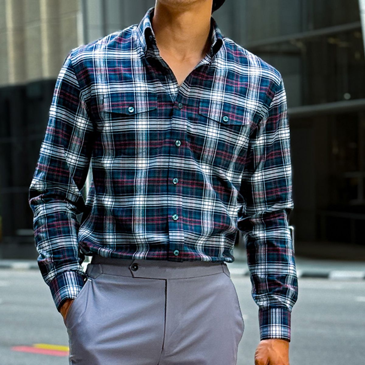Green & Burgundy Tartan Shirt