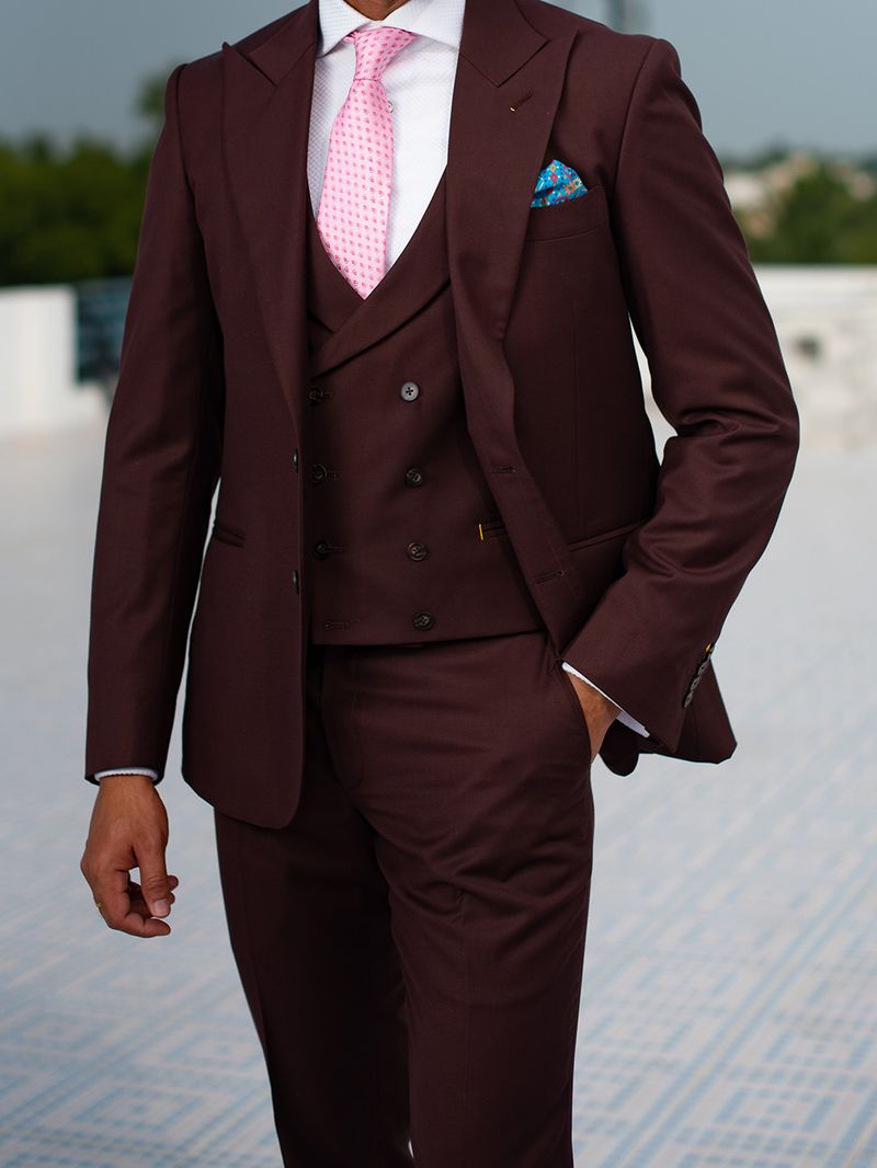 Burgundy Three Piece Suit