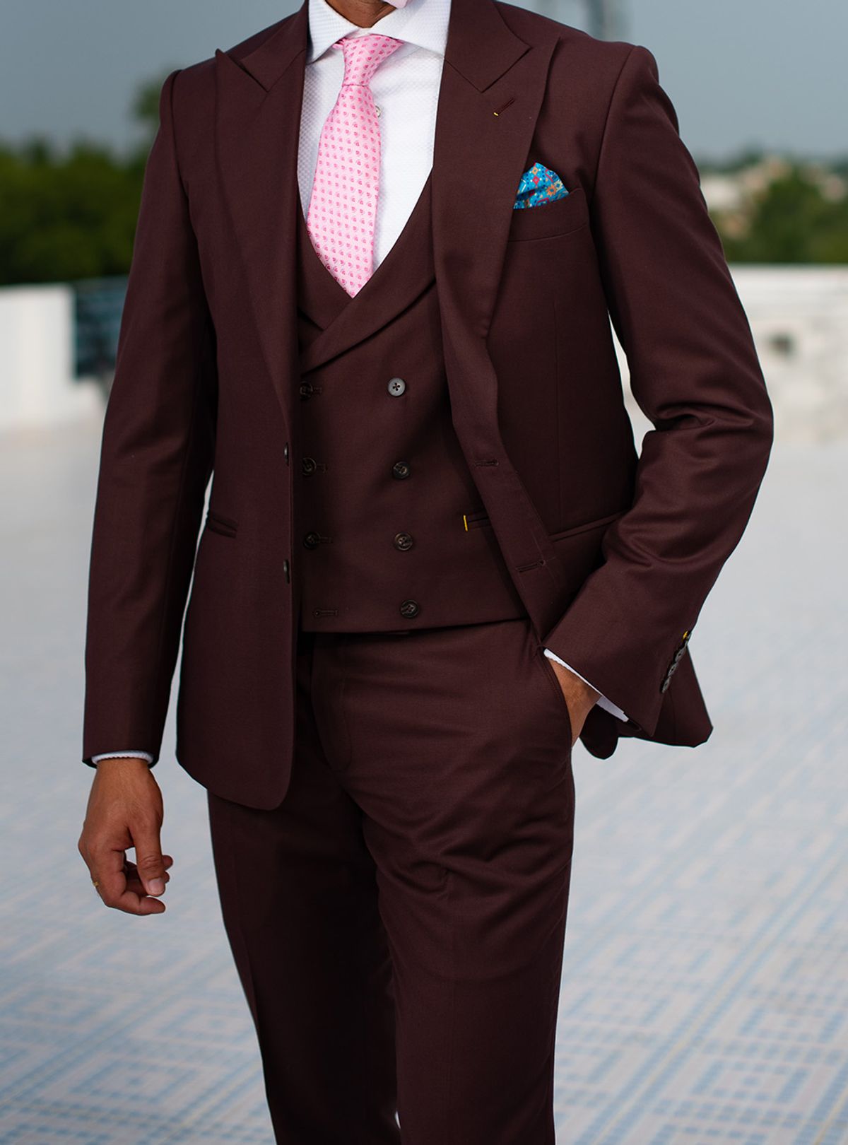 Burgundy Three Piece Suit