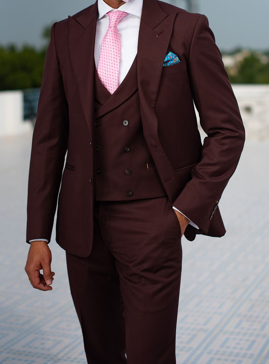 Burgundy Three Piece Suit