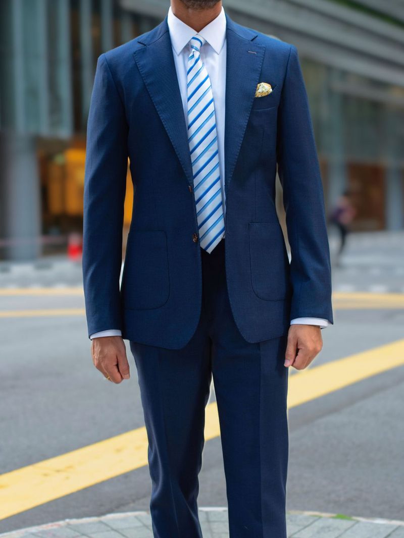 Blue Birdseye Two Piece Suit