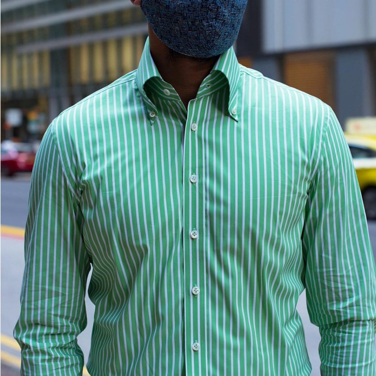 Green Broad Striped Shirt