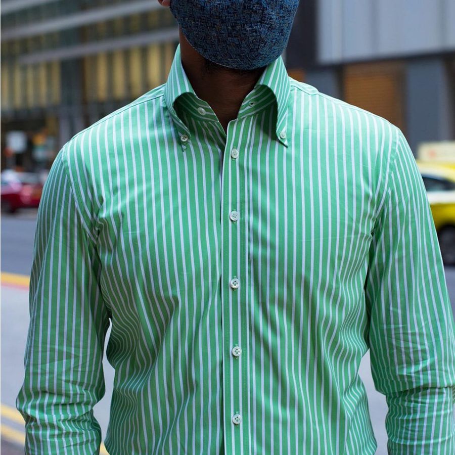 Green Broad Striped Shirt