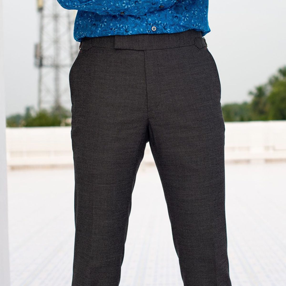 Grey Birdseye Trousers Tailor Made