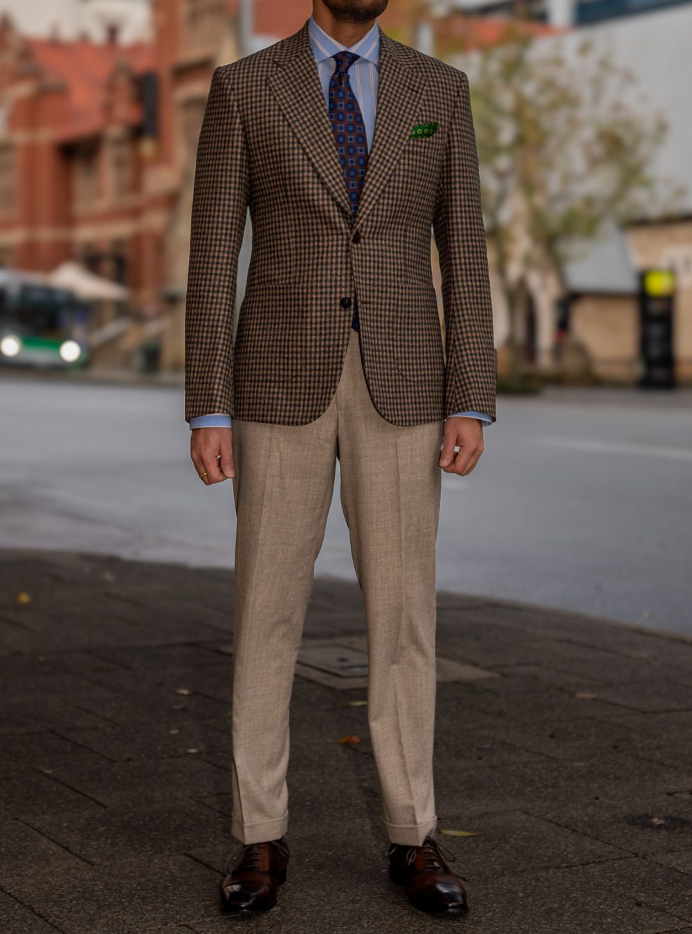 Brown gunclub checks blazer