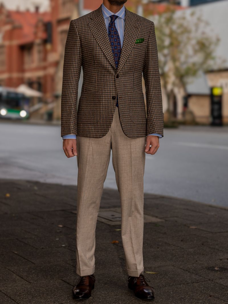 Brown Gun Club Checks Blazer