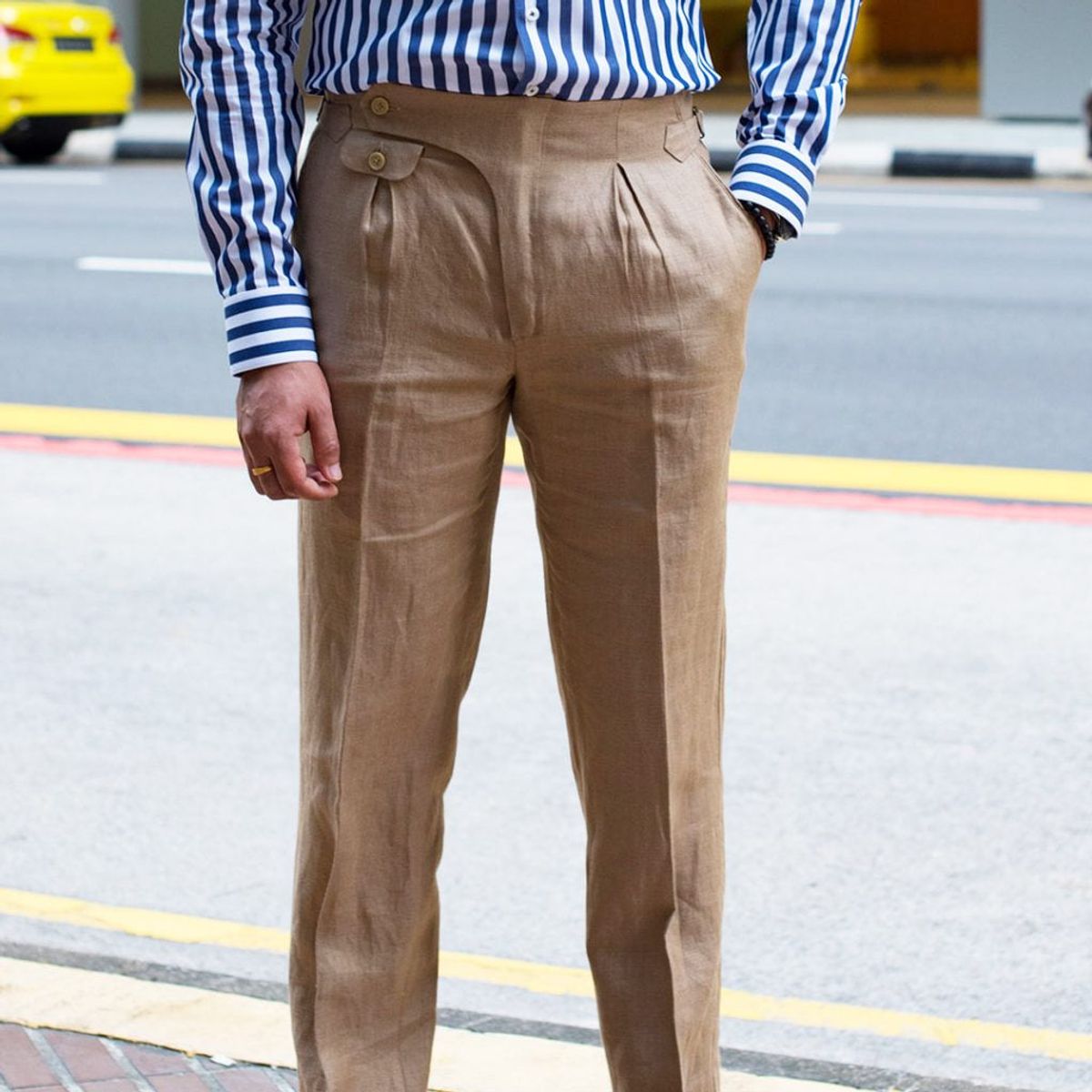 Khaki Linen Unibody Trouser Tailor Made