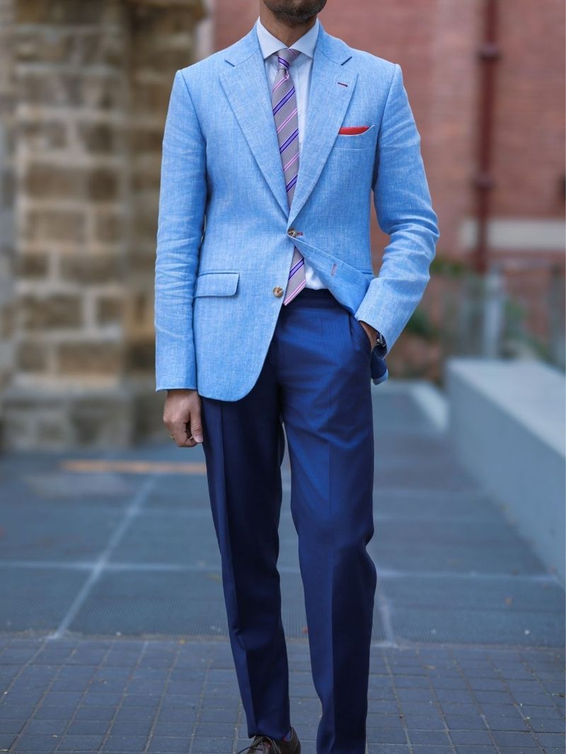 Blue Herringbone Sport Coat