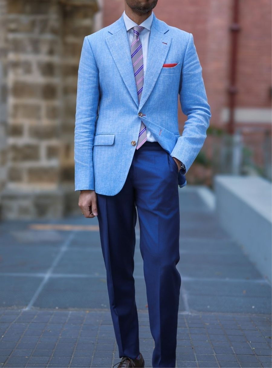 Blue Herringbone Sport Coat