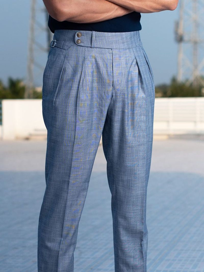 Blue Glen Checks Trousers Tailor Made