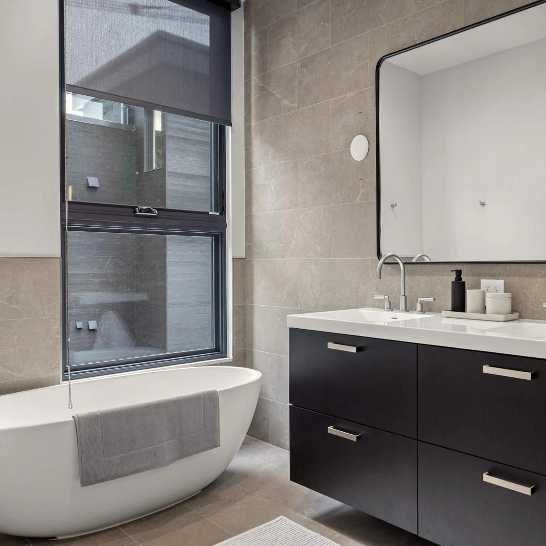Luxury bathroom with freestanding tub at Cadence Jackson Hole