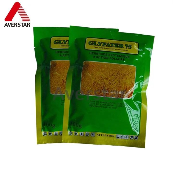 Glyphosate 75% WG Herbicide product packaging