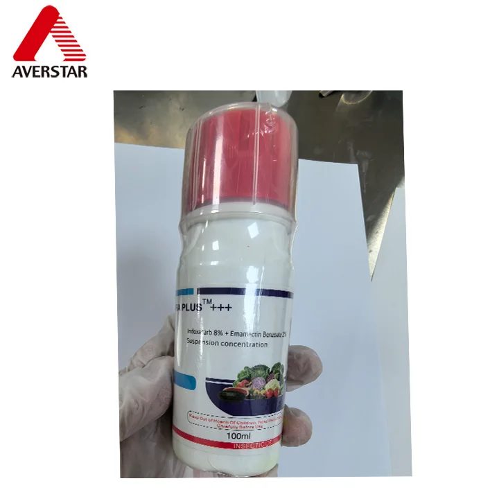 Indoxacarb + Emamectin Benzoate 8% / 2% SC Insecticide reference packaging view 2