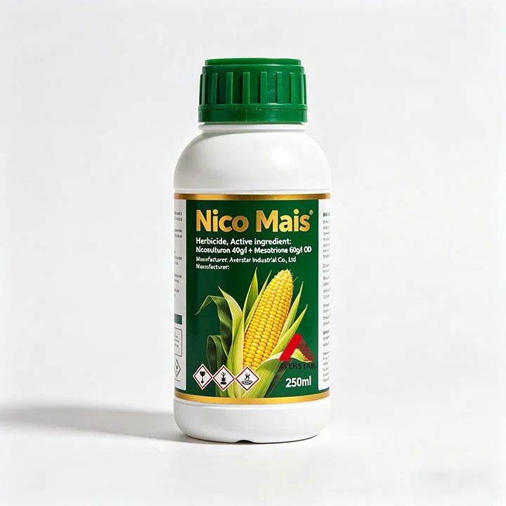Nicosulfuron + Mesotrione 40g/L / 60g/L OD Herbicide product packaging