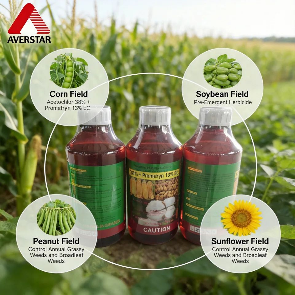 Acetochlor + Prometryn 38% / 13% EC Herbicide product packaging