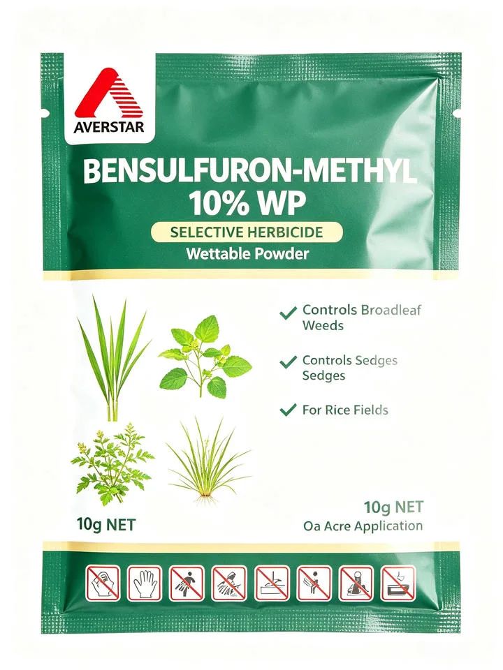 Bensulfuron Methyl 10% WP Herbicide product packaging