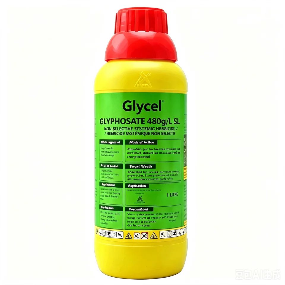 Glyphosate 480g/L SL Herbicide reference packaging view 3