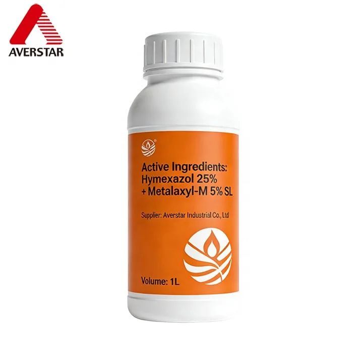 Hymexazol + Metalaxyl-M 25% / 5% SL Fungicide product packaging