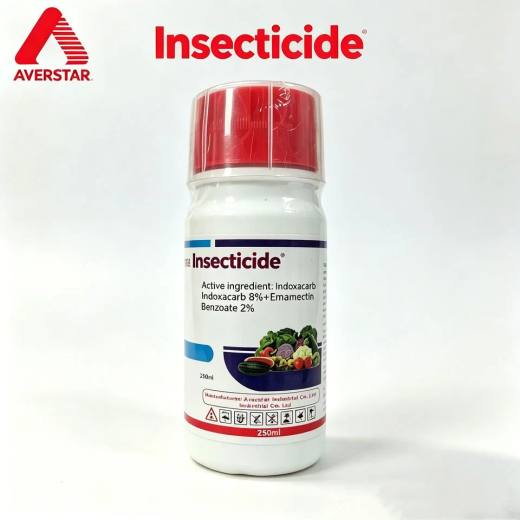 Indoxacarb + Emamectin Benzoate 8% / 2% SC Insecticide product packaging
