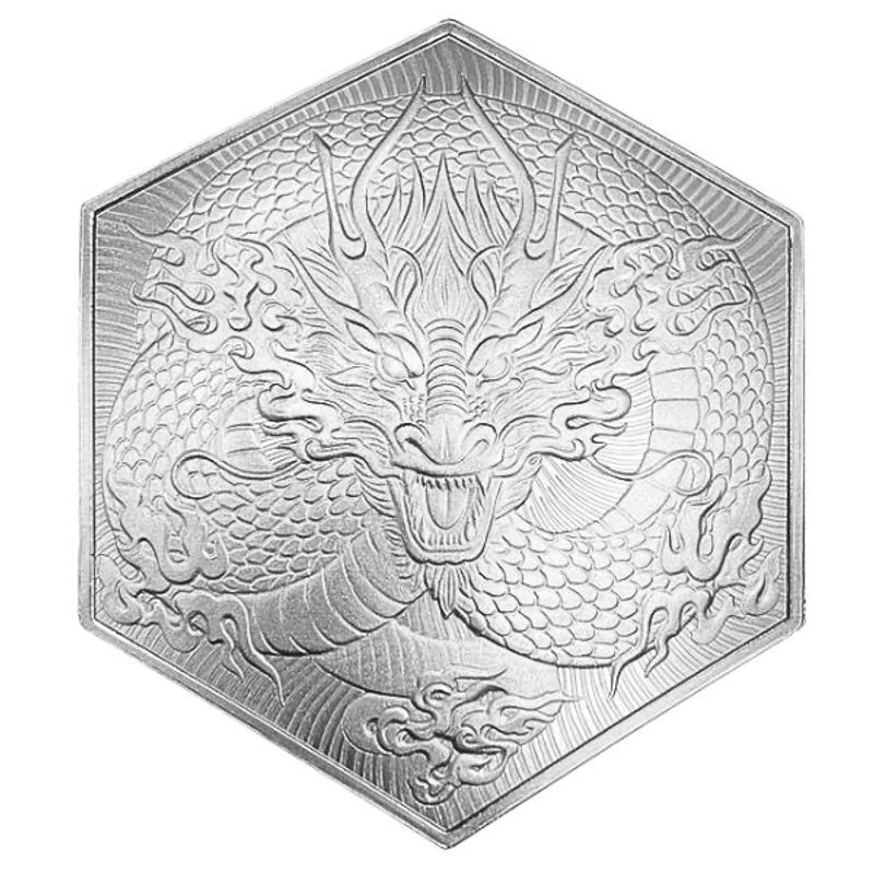 10 oz Silver Hex Bar (Elemetal Dragon)
