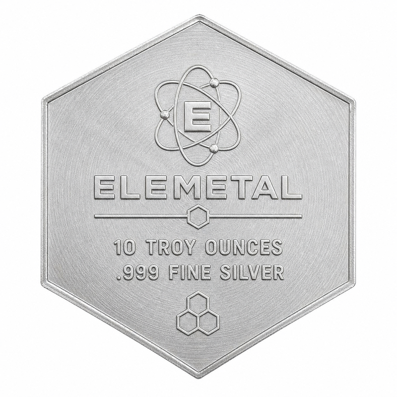 10 oz Silver Hex Bar (Elemetal Dragon) view 2